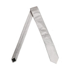 Men Gray 100% Silk Textured Adjustable Tied Necktie Tie