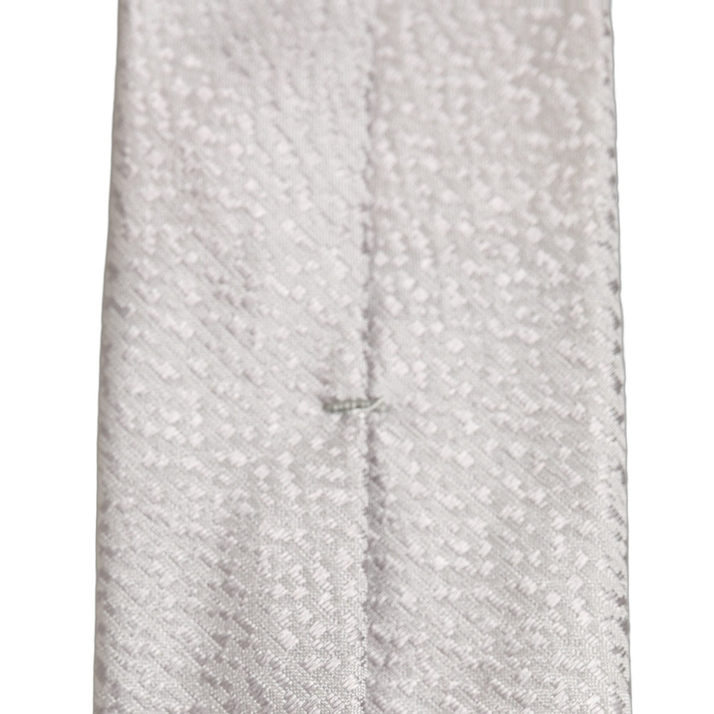 Men Gray 100% Silk Textured Adjustable Tied Necktie Tie