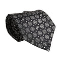 Men Black DG Logo 100% Silk Adjustable Tied Necktie Tie