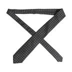 Men Black DG Logo 100% Silk Adjustable Tied Necktie Tie