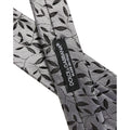 Men Gray Leaf Pattern Silk Adjustable Tied Necktie Tie