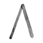 Men Gray Leaf Pattern Silk Adjustable Tied Necktie Tie