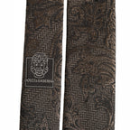 Men Brown Paisley 100% Silk Adjustable Tied Necktie Tie