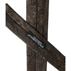 Men Brown Paisley 100% Silk Adjustable Tied Necktie Tie