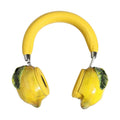Yellow Vibrant Lemon Leather Headset Headphones