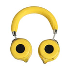 Yellow Vibrant Lemon Leather Headset Headphones