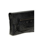 Balenciaga Black Lamb Ovis Aries Aries Clutch Bag