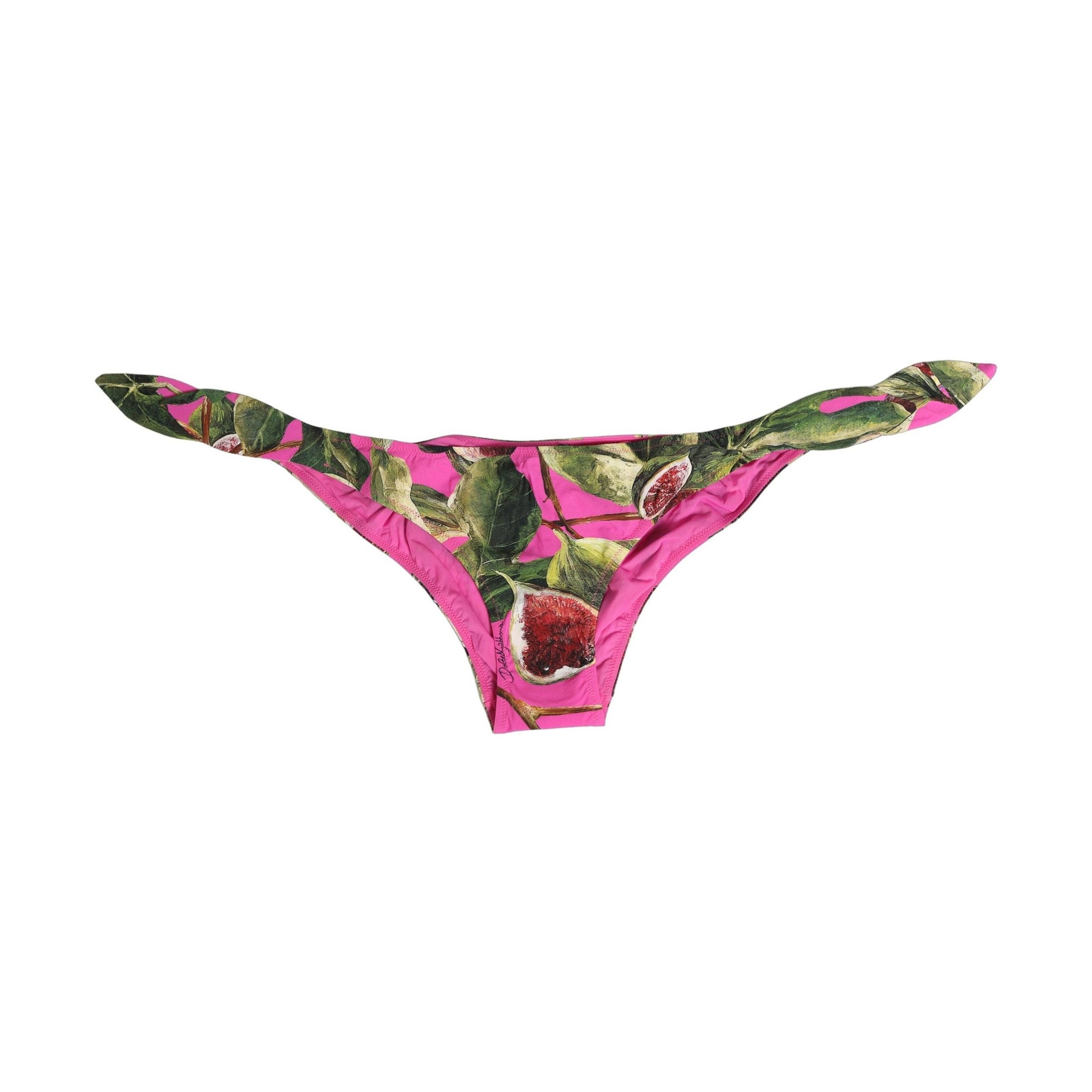 Fuchsia Pink Fig Print Beachwear Bikini Bottom