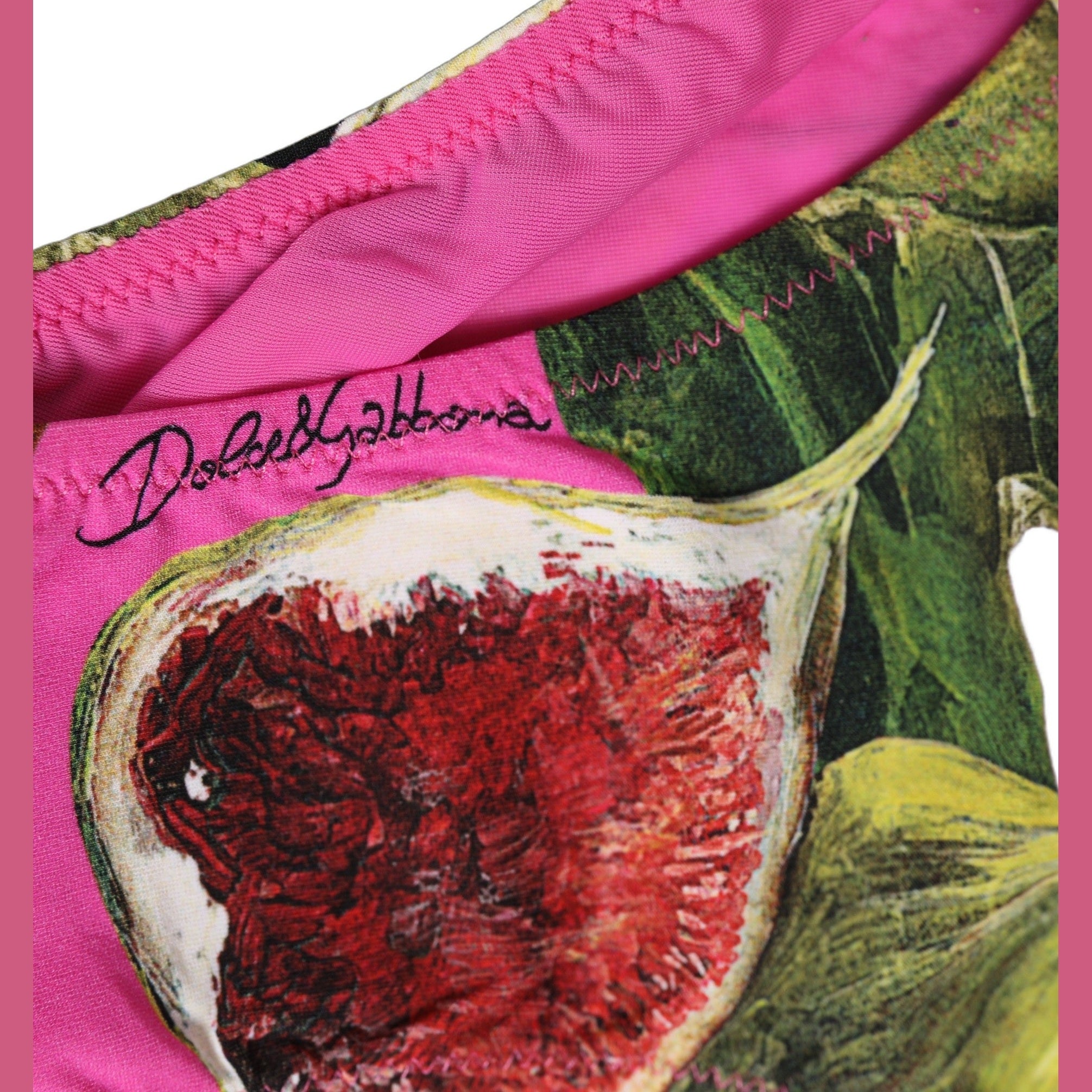 Fuchsia Pink Fig Print Beachwear Bikini Bottom