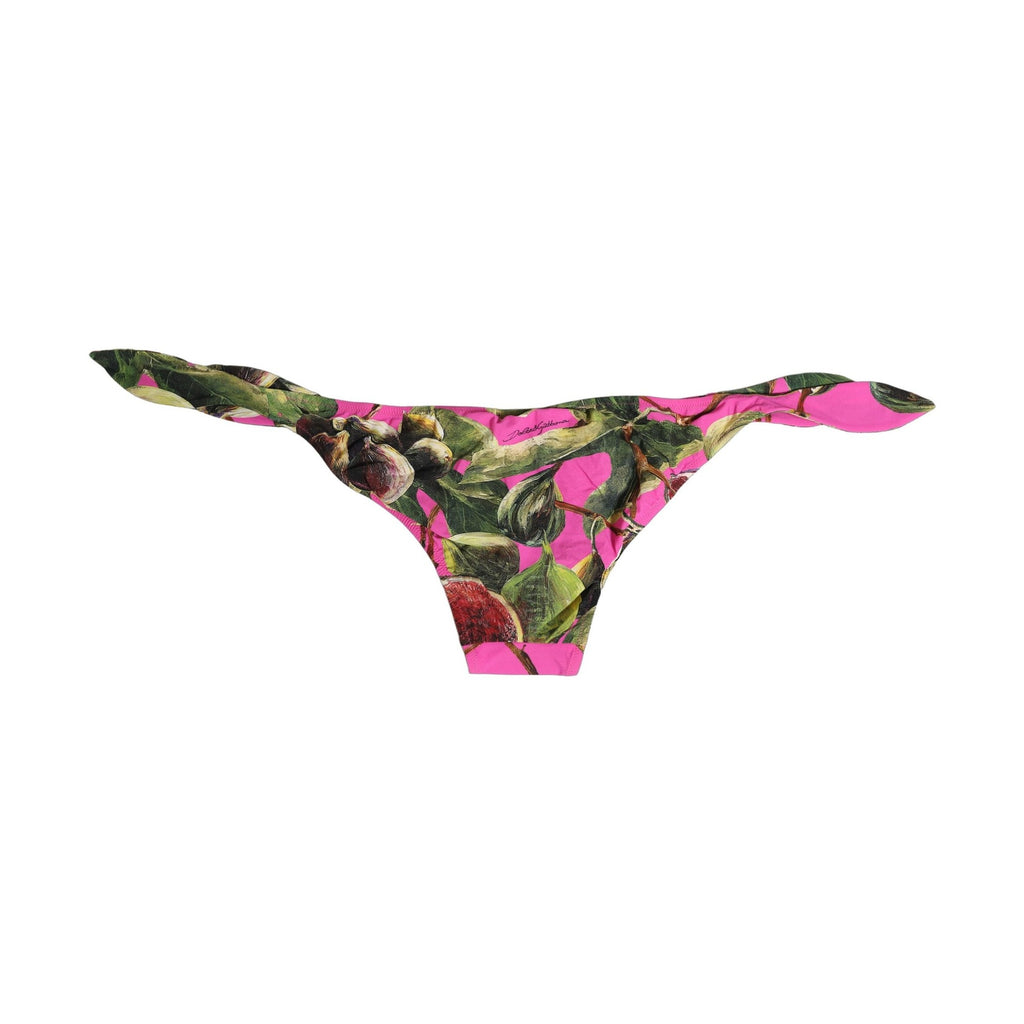 Fuchsia Pink Fig Print Beachwear Bikini Bottom