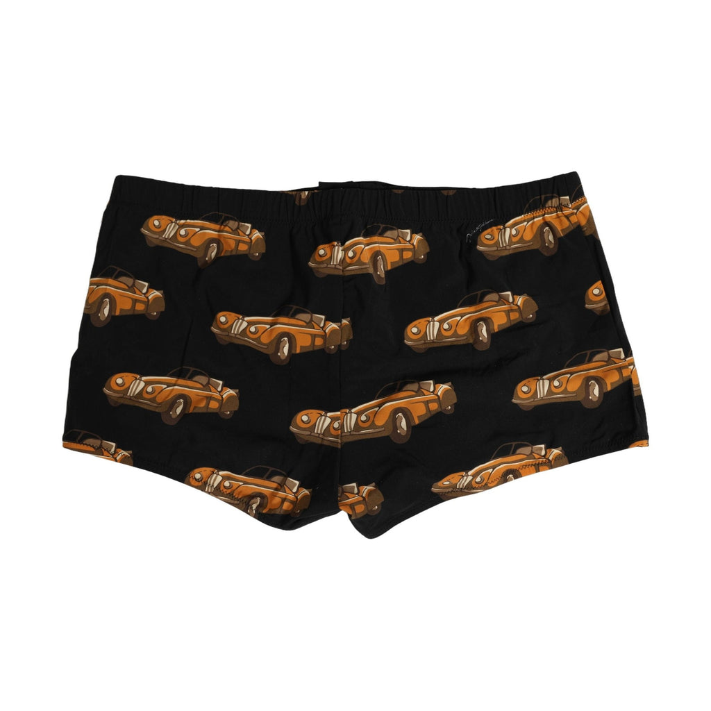 Black Car Print Swim Trunk Beachwear Swimwear