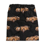 Black Car Print Swim Trunk Beachwear Swimwear