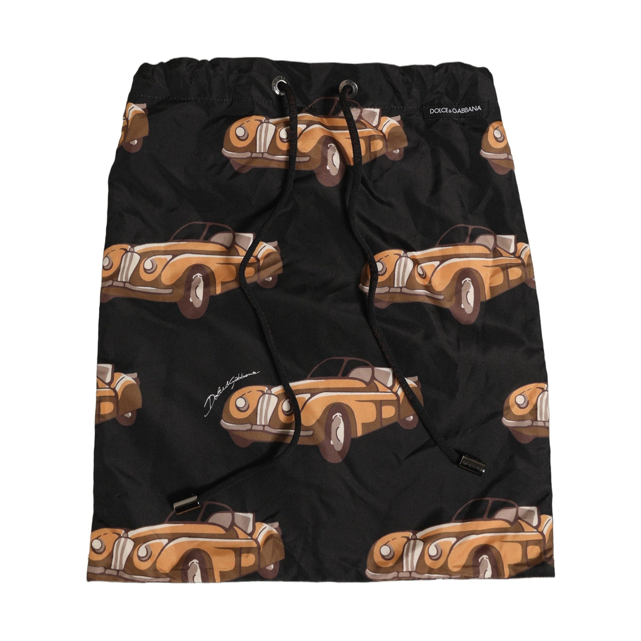 Black Car Print Swim Trunk Beachwear Swimwear