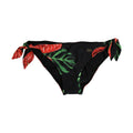 Black Floral Print Nylon Beachwear Bikini Bottom