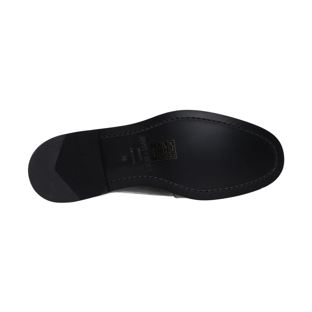 Jimmy Choo Black Leather Slip-On Loafers