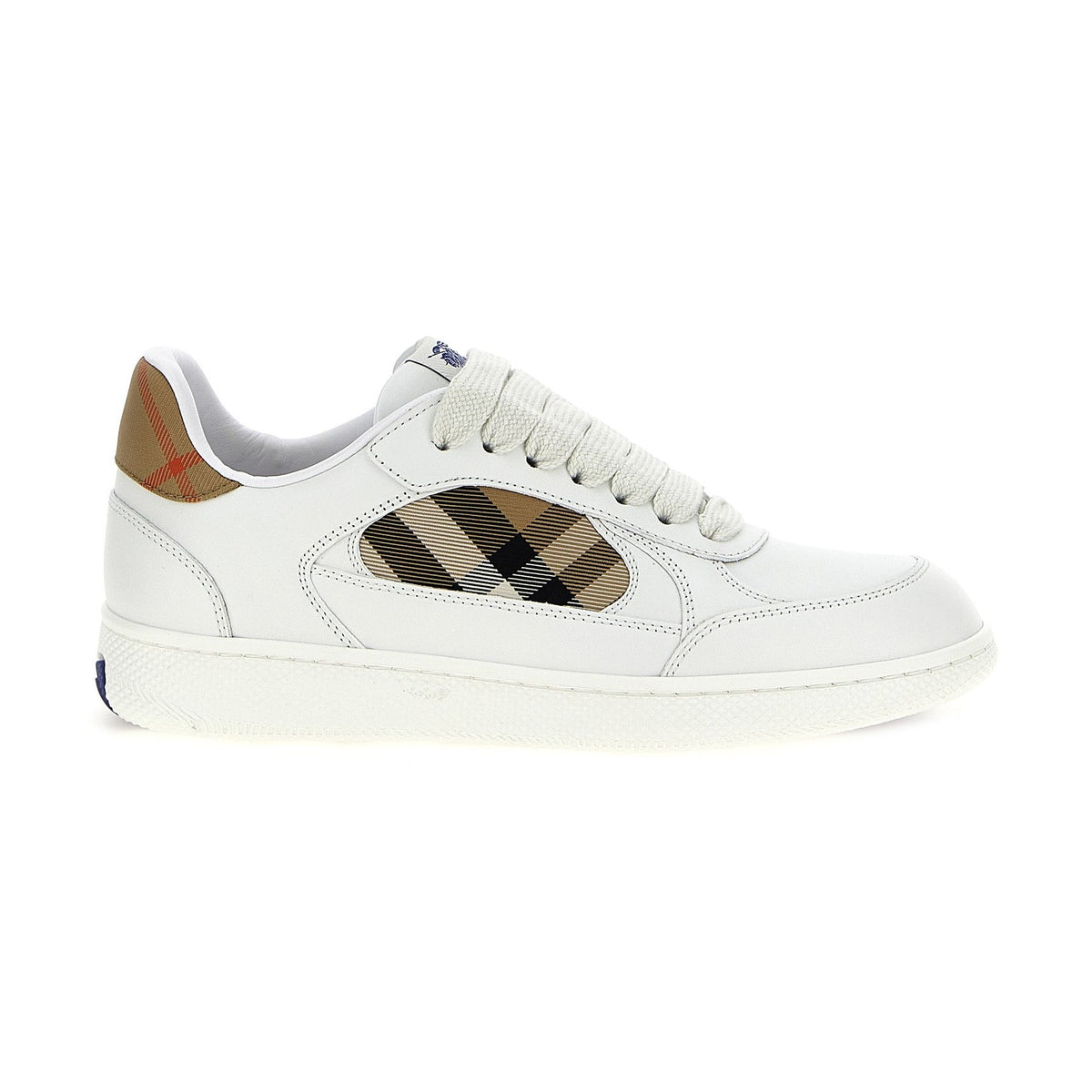 Beige Leather Low Top Sneakers