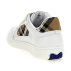 Beige Leather Low Top Sneakers