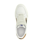 Beige Leather Low Top Sneakers