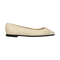 Beige Leather Ballet Flats