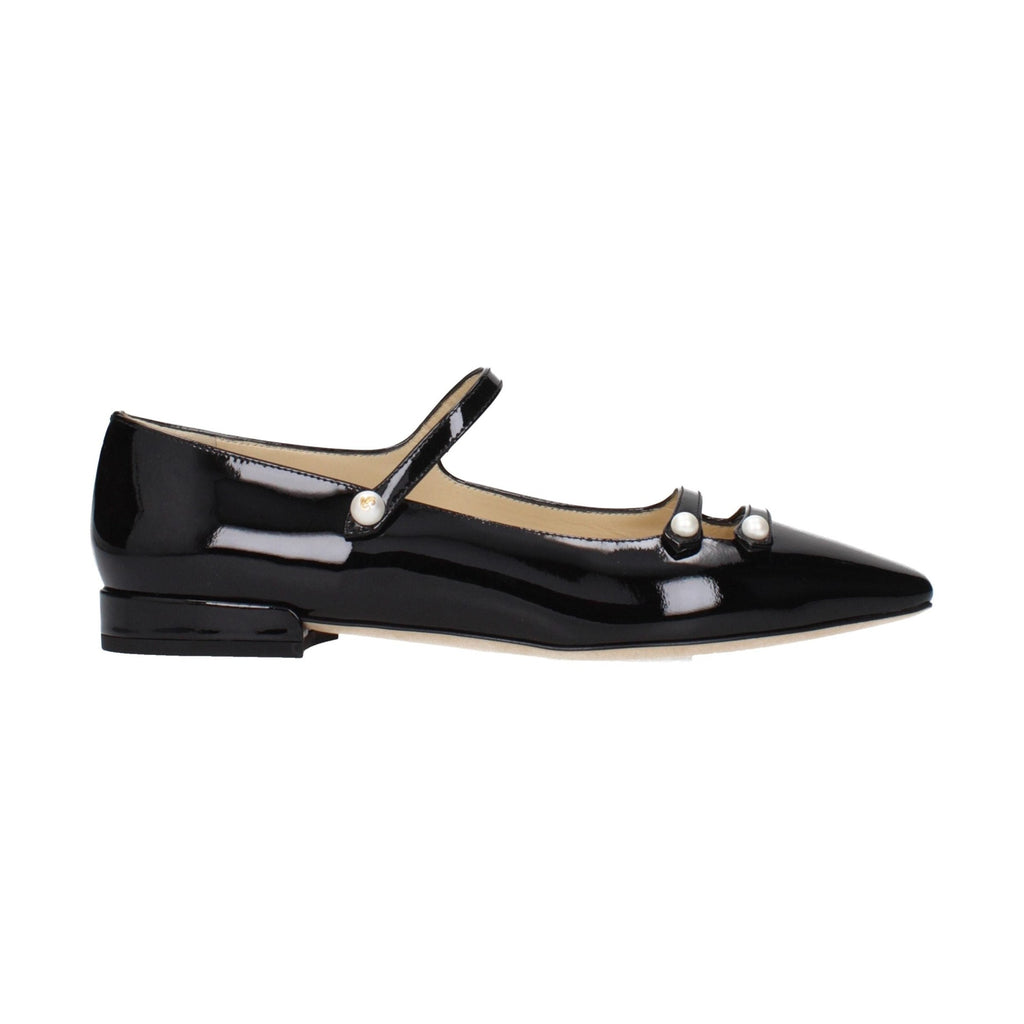 Black Leather Ballet Flats