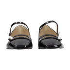 Black Leather Ballet Flats