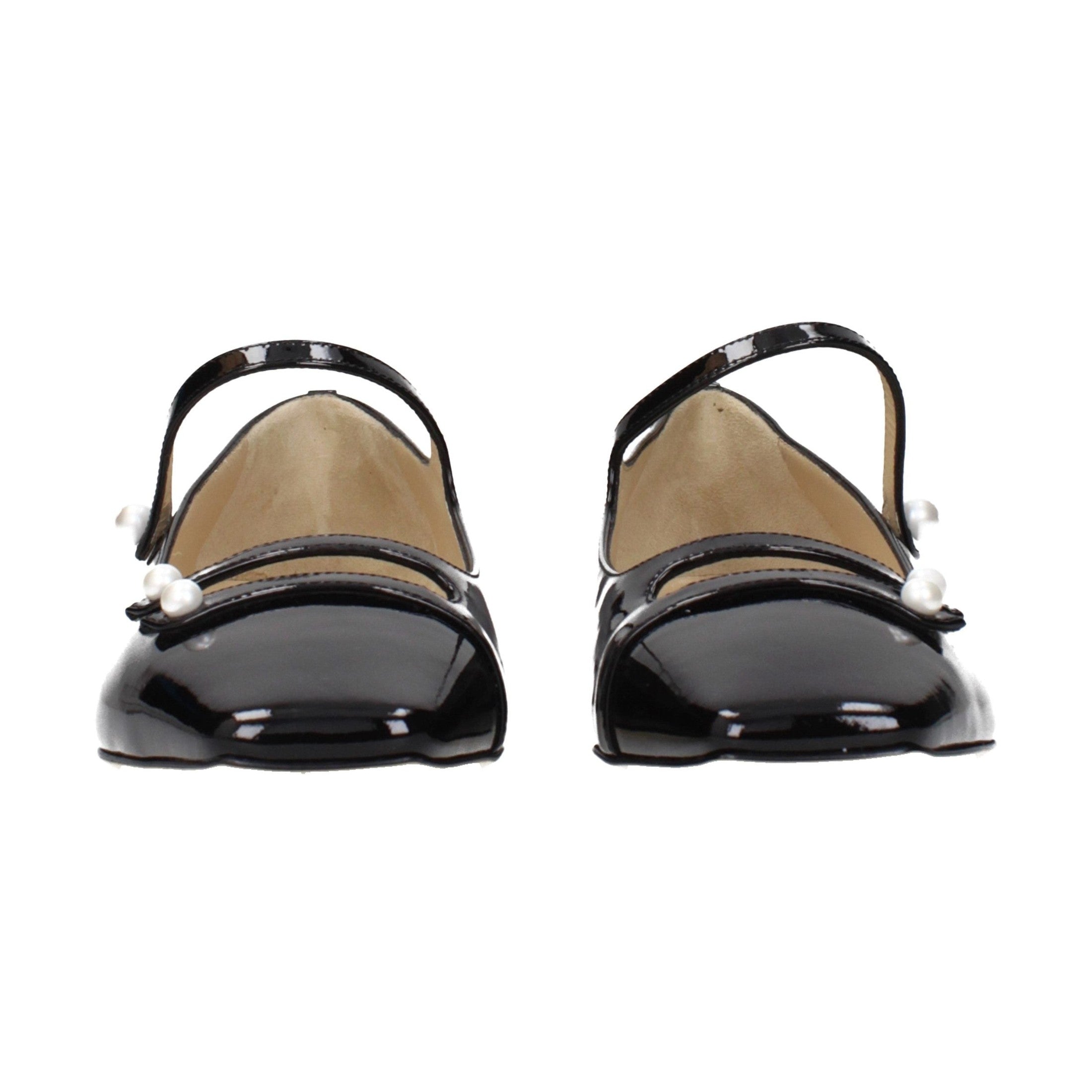 Black Leather Ballet Flats