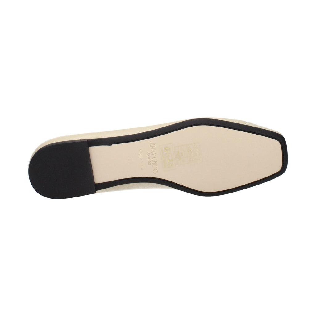 Beige Leather Ballet Flats