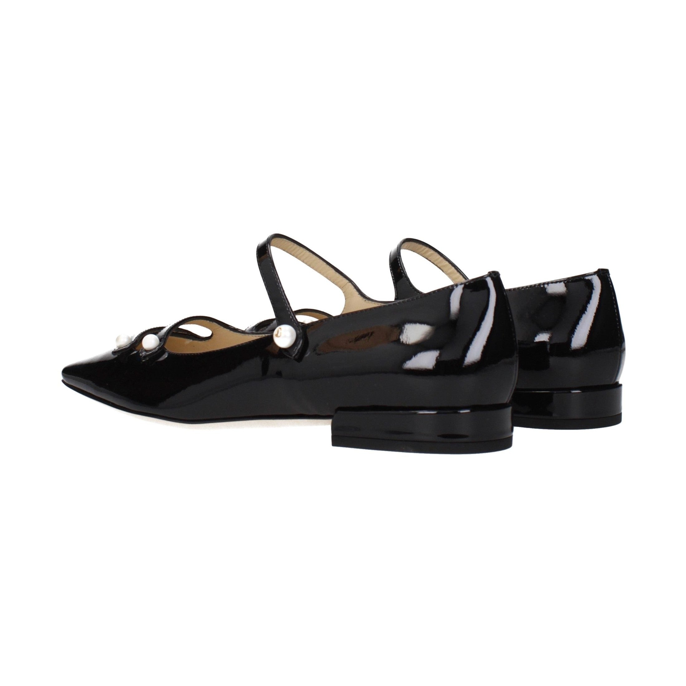 Black Leather Ballet Flats