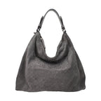 Gray Leather Shoulder Bag