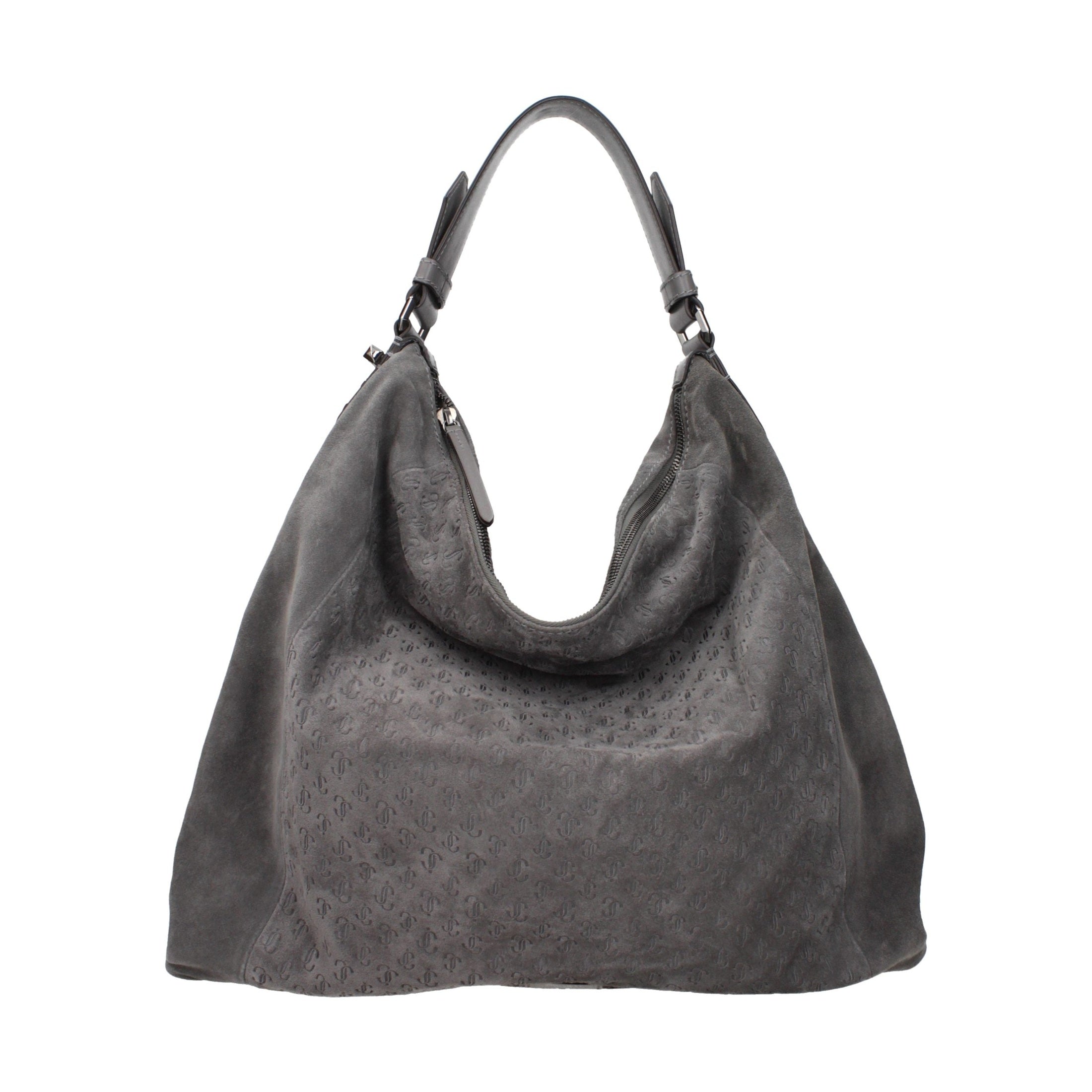 Gray Leather Shoulder Bag