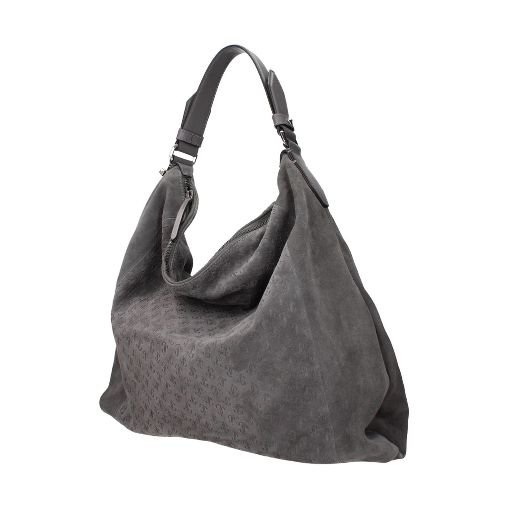 Gray Leather Shoulder Bag