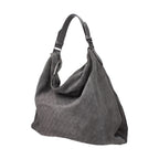 Gray Leather Shoulder Bag