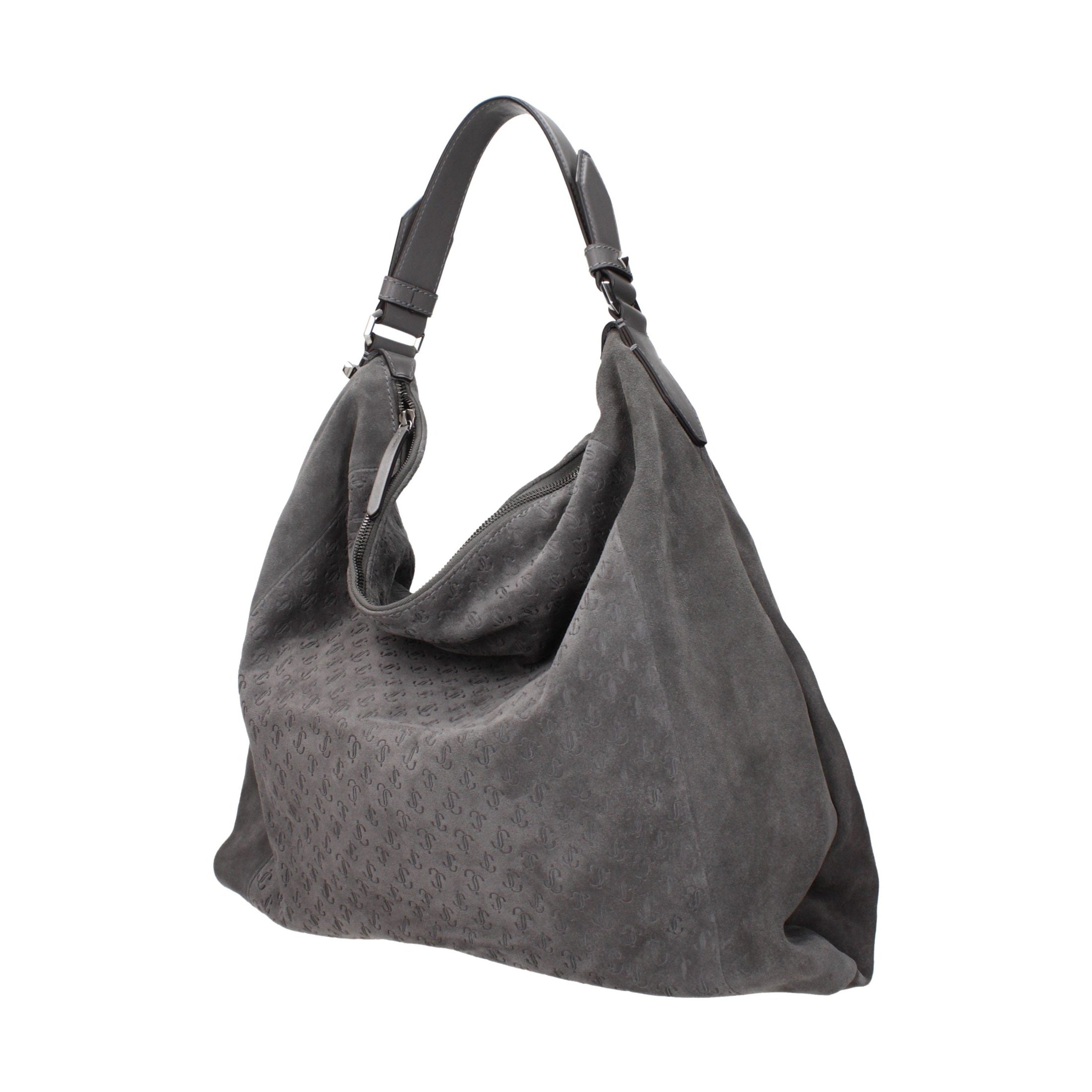 Gray Leather Shoulder Bag