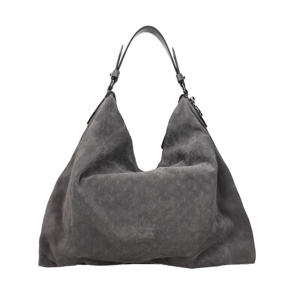 Gray Leather Shoulder Bag