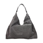 Gray Leather Shoulder Bag