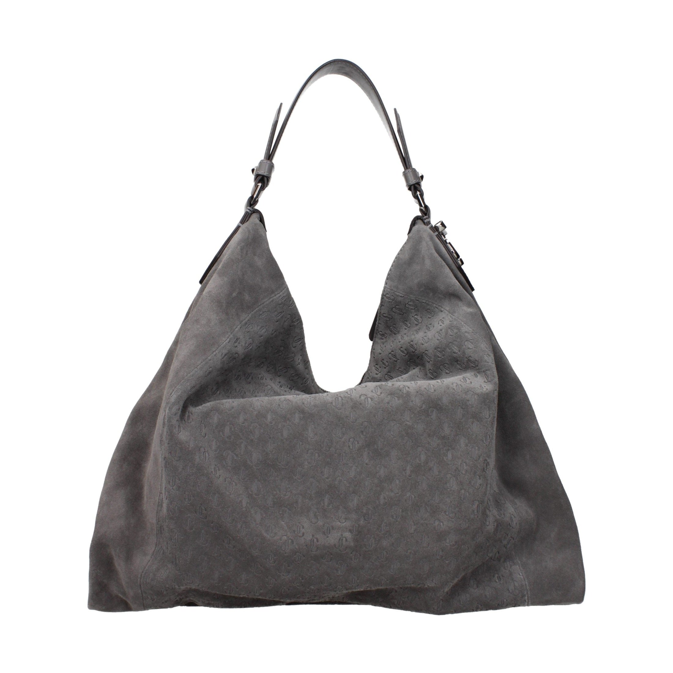 Gray Leather Shoulder Bag
