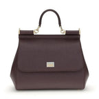 Dolce & Gabbana Bordeaux Calf Leather Bos Taurus Handbag
