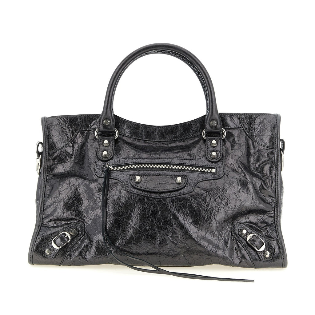 Silver Lamb Leather Handbag