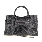 Silver Lamb Leather Handbag