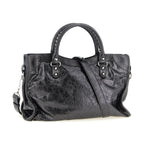 Silver Lamb Leather Handbag