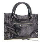 Silver Lamb Leather Handbag
