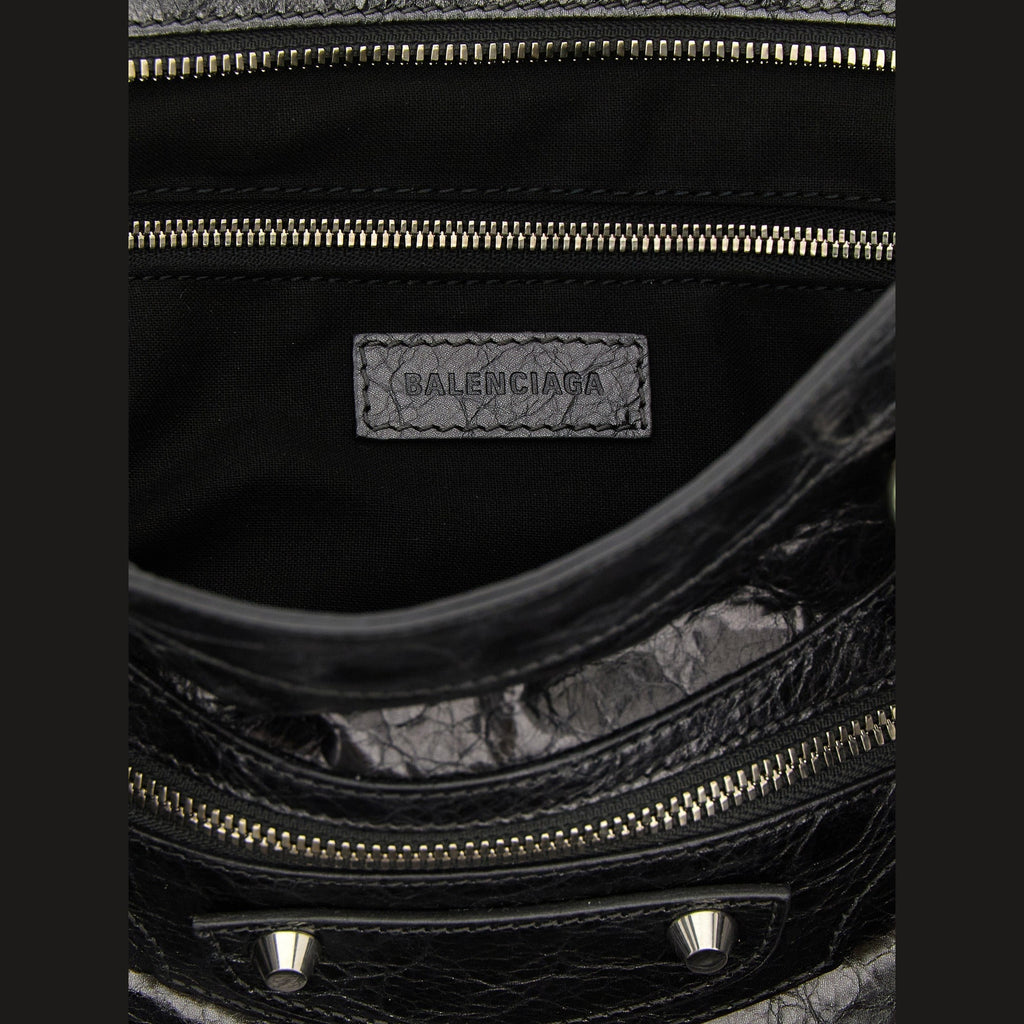 Silver Lamb Leather Handbag