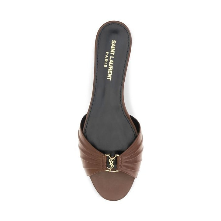 Brown Calf Leather Bos Taurus Mules