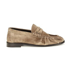 Beige Calf Leather Bos Taurus Slip-On Loafers