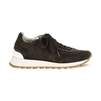 Brown Suede Leather Low Top Sneakers