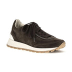 Brown Suede Leather Low Top Sneakers