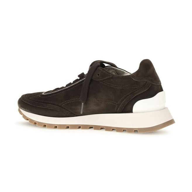Brown Suede Leather Low Top Sneakers