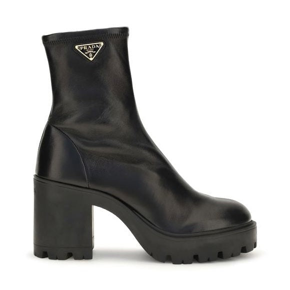 Black Calf Leather Bos Taurus Ankle Boots