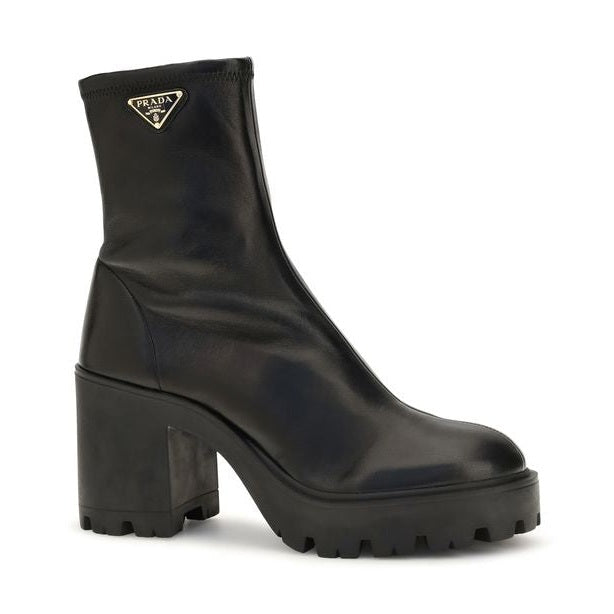 Black Calf Leather Bos Taurus Ankle Boots