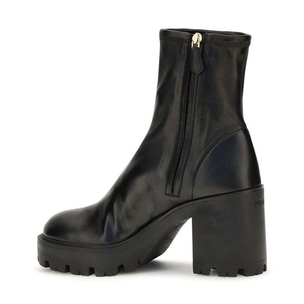 Black Calf Leather Bos Taurus Ankle Boots